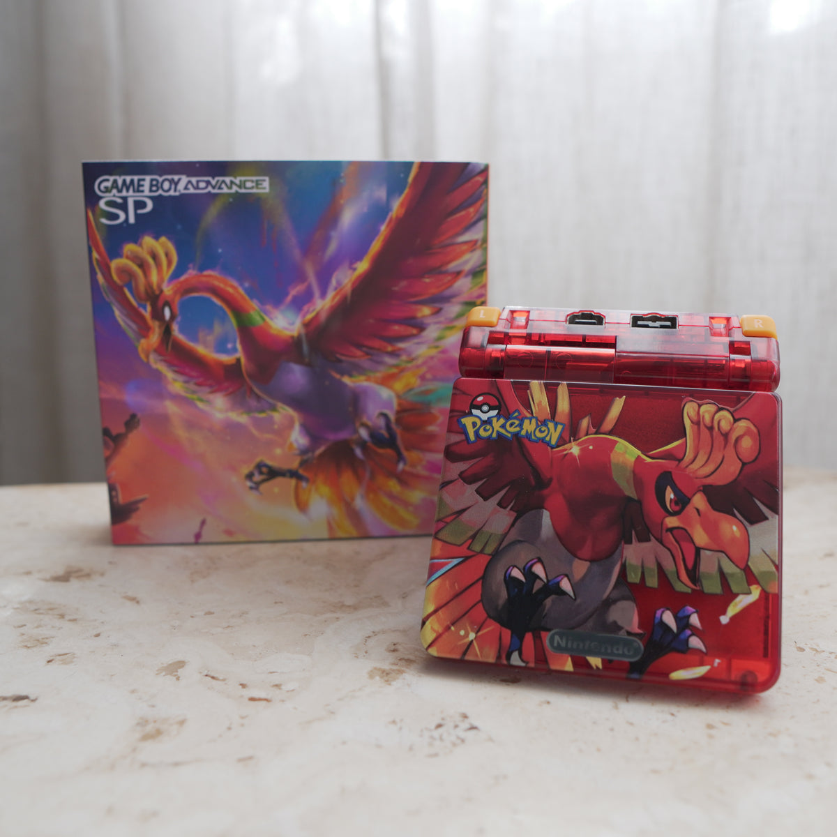ho oh booster box NEW HO-OH Themed GBA SP IPS Screen Mod w/Box! – JAYBOYMODZ