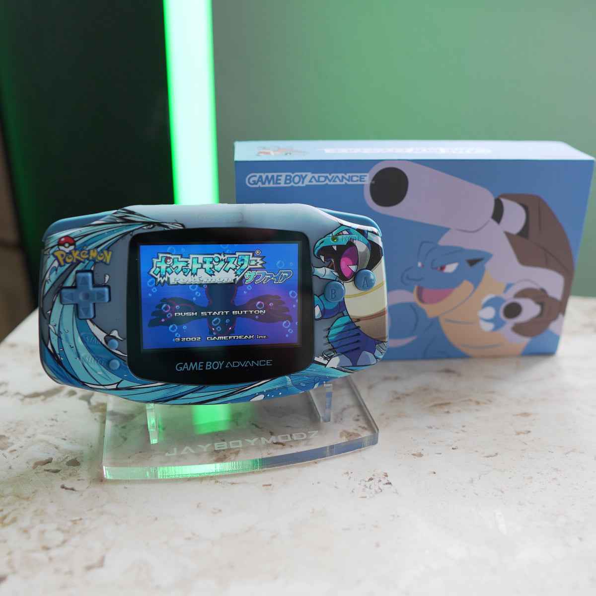 Gba Custom Shell Pokemon NEW BLASTOISE Themed GBA IPS Screen Mod W