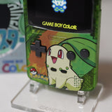 NEW Chikorita Themed GBC with Q5 Light up Logo IPS Screen Mod w/Box!