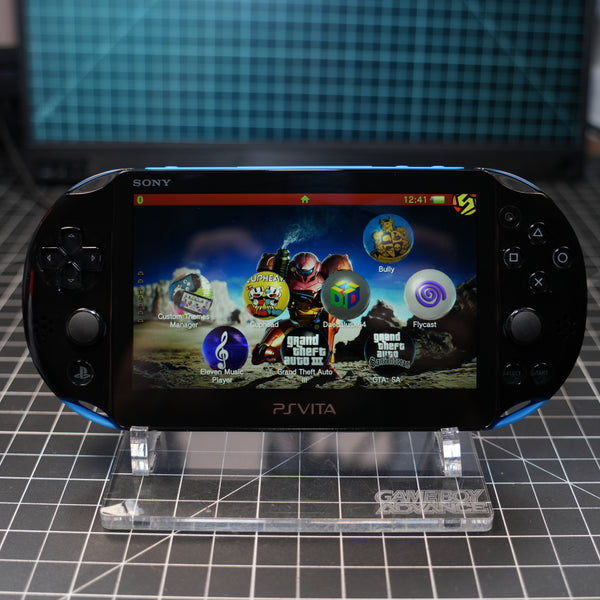 2k PS VITA | Black and Blue | MODDED w/ 256gb SD Card