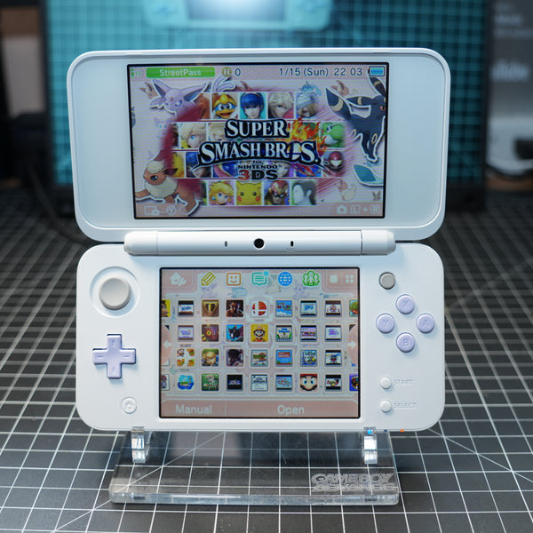 2DS XL! | White and Lavender| MODDED w/ 128gb SD card