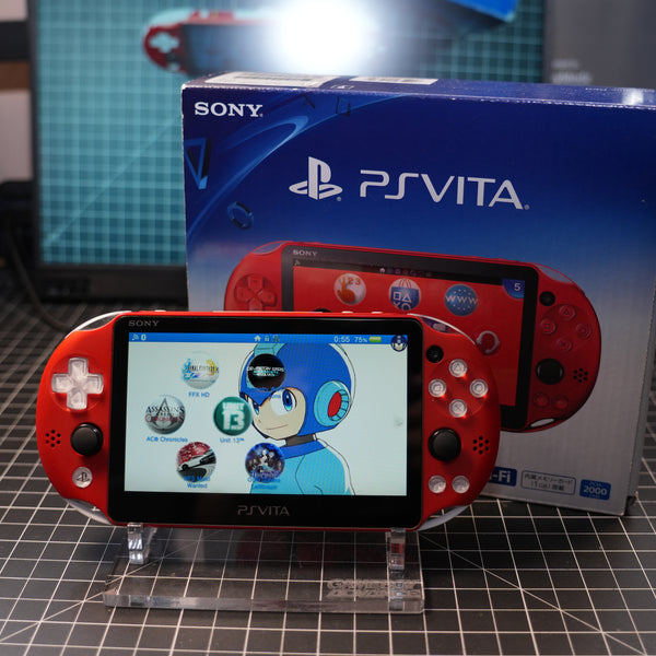 2k PS VITA | Metallic Red & White | MODDED w/ 64gb SD Card