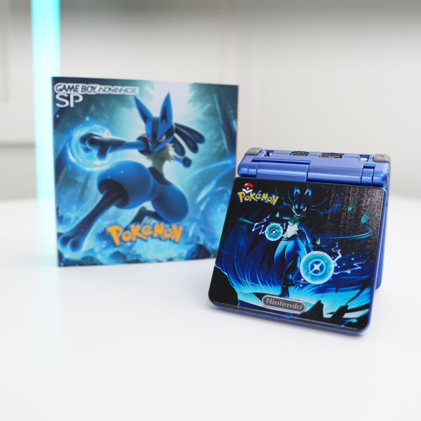 NEW LUCARIO Themed GBA SP IPS Screen Mod w/Box!