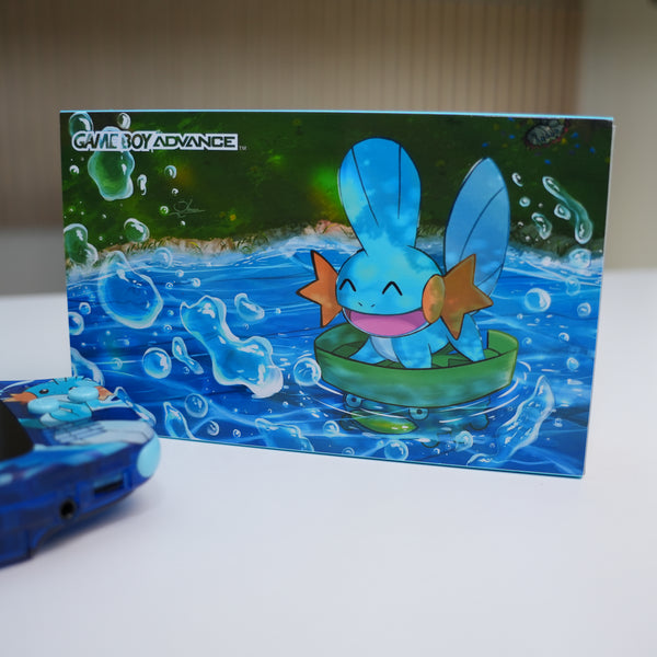 NEW Mudkip Themed GBA IPS Screen Mod W Box JAYBOYMODZ New mudkip themed gba ips screen mod w box jayboymodz