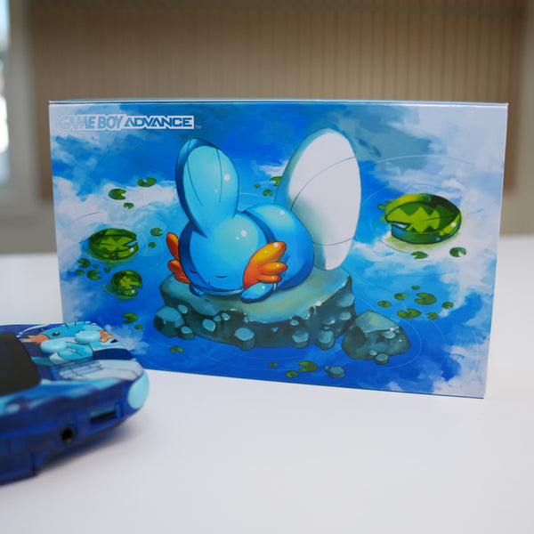 NEW Mudkip Themed GBA IPS Screen Mod W Box JAYBOYMODZ New mudkip themed gba ips screen mod w box jayboymodz