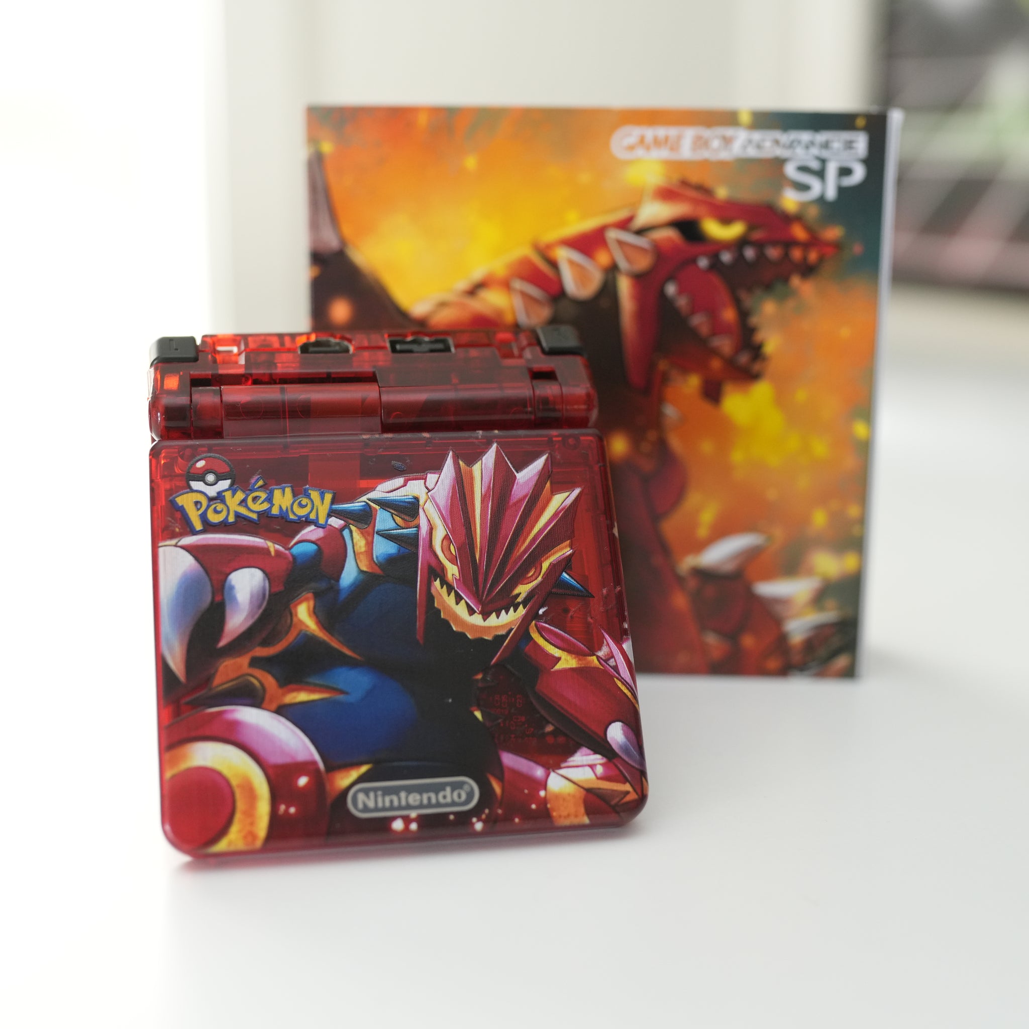 NEW GROUDON Themed GBA SP IPS Screen Mod w/Box! – JAYBOYMODZ