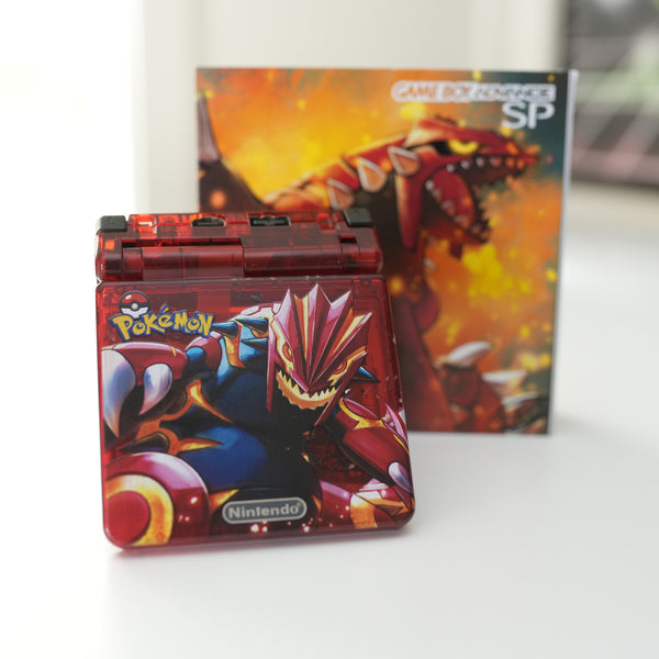 NEW GROUDON Themed GBA SP IPS Screen Mod w/Box!