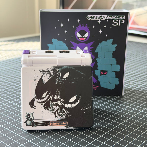 NEW GHOST Themed GBA SP IPS Screen Mod w/Box!