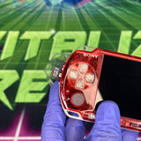 PSP 2000 | CLEAR RED  | MODDED w/128gb SD Card