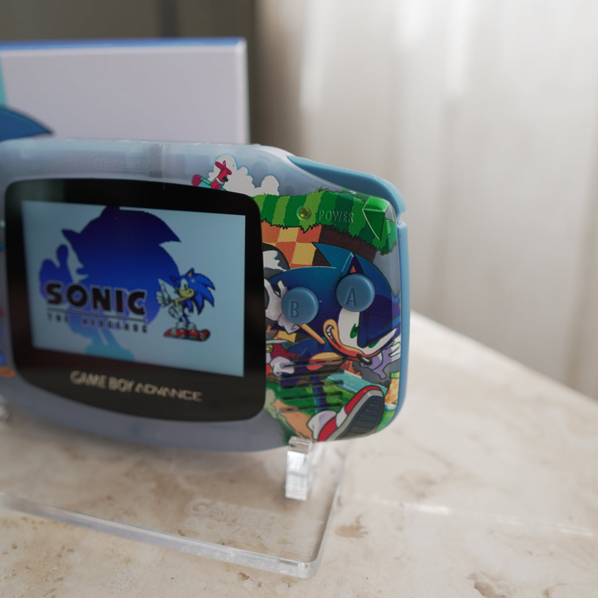 NEW SONIC Themed GBA IPS Screen Mod W Box JAYBOYMODZ New sonic themed gba ips screen mod w box jayboymodz
