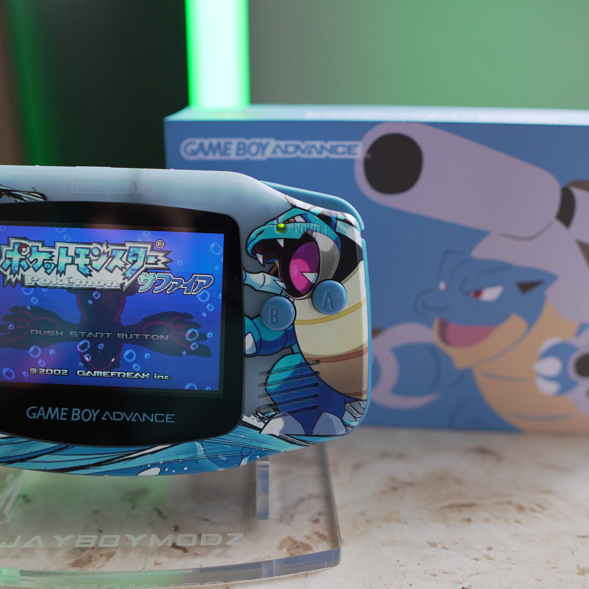 Blastoise Gba Shell NEW BLASTOISE Themed GBA IPS Screen Mod w/Box! – JAYBOYMODZ