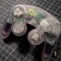 Clear and Purple Modded Gamecube Controller | BLUETOOTH LED MOD OEM Board