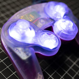 Clear and Purple Modded Gamecube Controller | BLUETOOTH LED MOD OEM Board