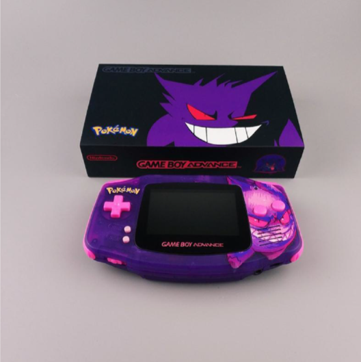 Gengar Gameboy Color Shell NEW Gengar Themed GBA IPS Screen Mod w/Box! – JAYBOYMODZ