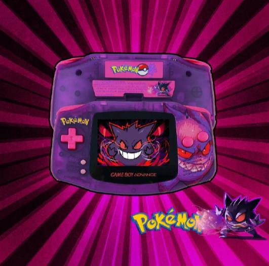 NEW Gengar Themed GBA IPS Screen Mod w/Box!